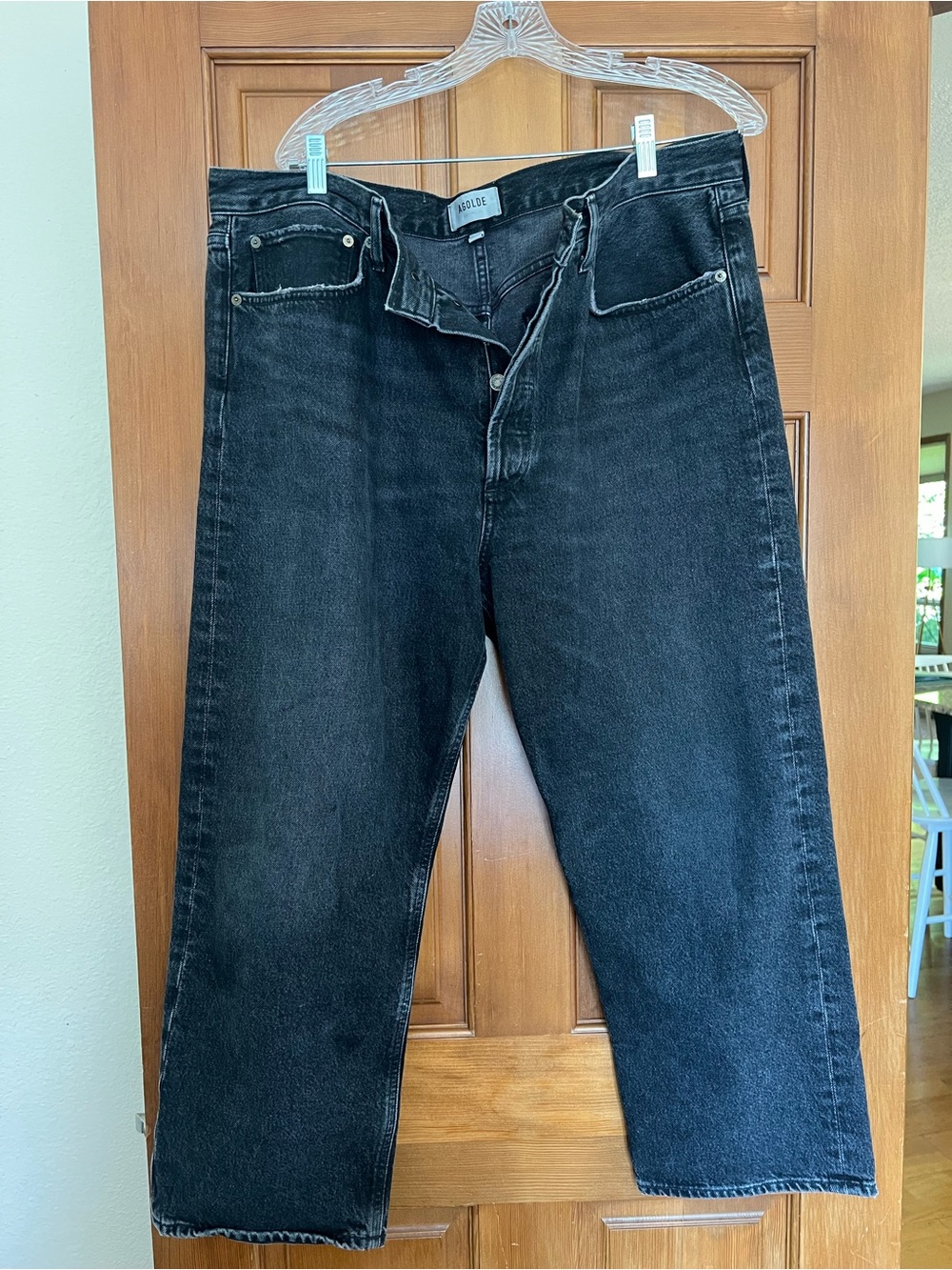 Agolde Relaxed Straight Black Washed Jeans